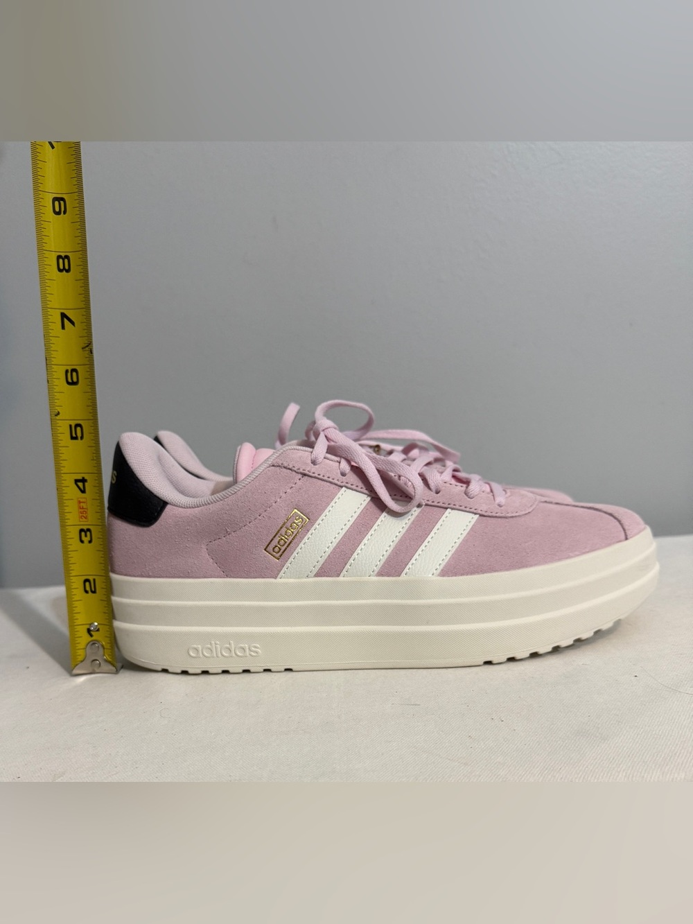 Adidas VL Court Bold Sneakers Women’s Pink Suede Platform Size 9 Shoes NWOB - Picture 14 of 14